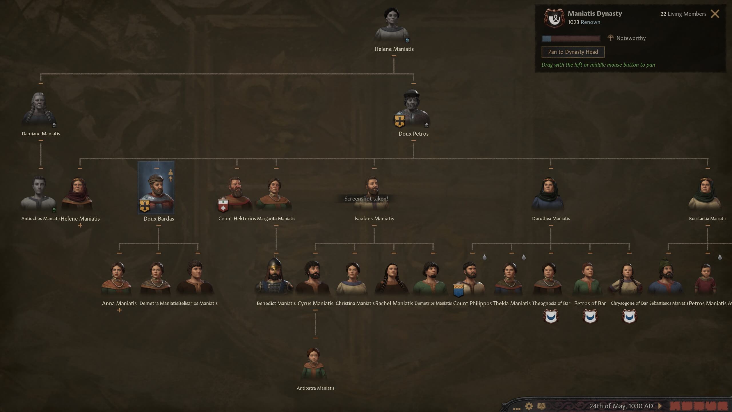 Screenshot of dynasty tree in Crusader Kings 3
