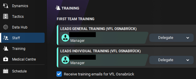 Football Manager 2022 - Weekly Training Emails