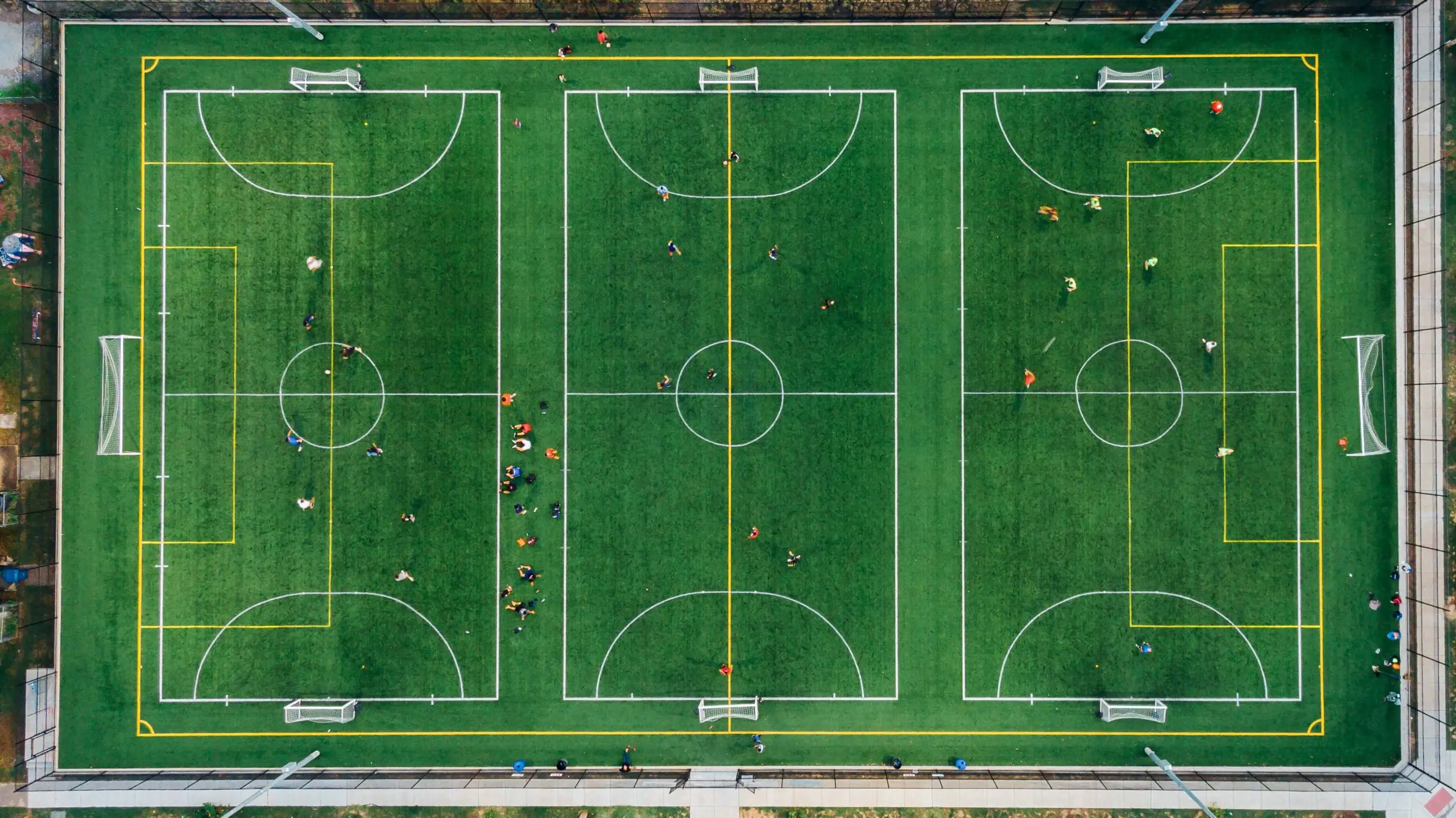 Soccer field with 3 small fields