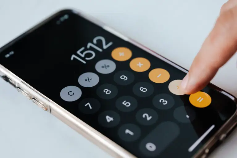 Close-up Photo of Calculator Display on a Smartphone